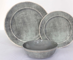 SET MELAMINA 12 PIEZAS GRIS - comprar online