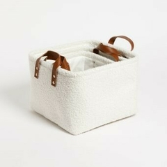 Canasto BOUCLE CUAD. Blanco Chico - comprar online