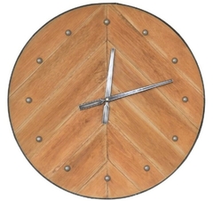 Reloj 60 cm MADERA CLARA/HIERRO - comprar online