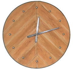 Reloj 90 cm MADERA CLARA/HIERRO - comprar online