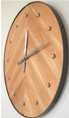 Reloj 60 cm MADERA CLARA/HIERRO en internet