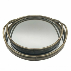 BANDEJA METAL Y ESPEJO 34CM - comprar online