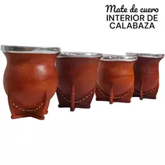 MATE URUGUAYO DE CALABAZA FORRADO EN CUERO - comprar online