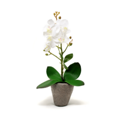 Orquídea artificial, 38cm, blanca