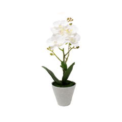 Orquídea artificial, 34cm, blanca