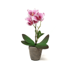 Orquídea artificial, 32cm, rosa jaspeada