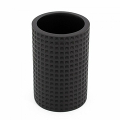 Vaso portacepillo polyresin negra 10x7cm - comprar online