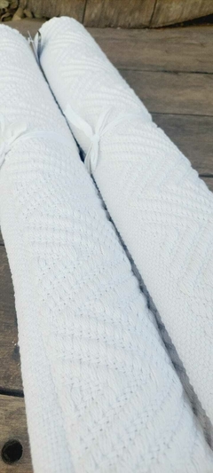 Alfombra 60x100cm 100% algodon blanca - comprar online