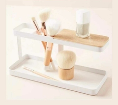 Organizador de cosmeticos metal/bamboo