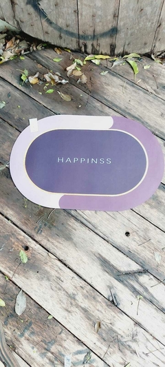 Alfombra super absorbente happinss ovalada violeta - comprar online