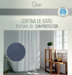 Cortina de Baño - Teflón con Textura 3D + Protector incluído