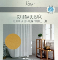 Cortina de Baño - Teflón con Textura 3D + Protector incluído - Dulce Casa - Blanquería
