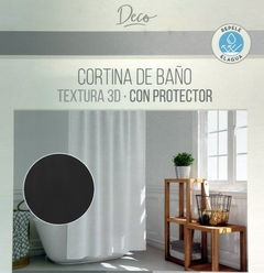 Cortina de Baño - Teflón con Textura 3D + Protector incluído