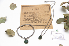 Combo Collar y pulsera Libra, Cuarzo Verde