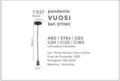 PD D11060 - PENDENTE VUOSI 1XE27 - comprar online