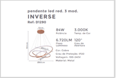 PD D1290 - PENDENTE LED RED. 3 MOD. INVERSE 3000K - comprar online