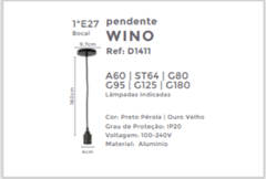 PD D1411 - PENDENTE WINO 1XE27 - comprar online