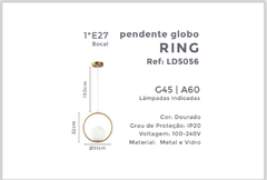 PD LD5056 - PENDENTE GLOBO RING 1XE27 - comprar online