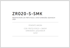 PENDENTE AMORA SMOKY 1X E14 PTO FOSCO - comprar online