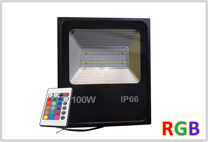 REFLETOR LED 100W SMD IP66 RGB COLORIDO