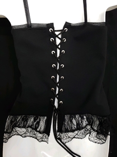 Corset de Encaje fondo Rojo - comprar online