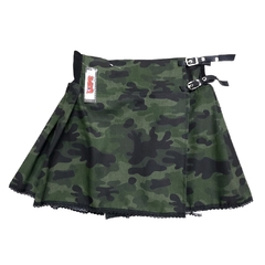 Pollera Camuflada Verde Tableada 