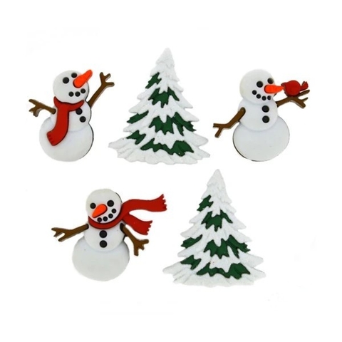 Botones decorativos navidad snow man