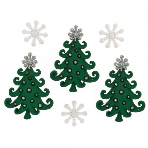 Botones decorativos navidad pinos