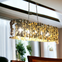 lampara de techo importada de metal color oro redondeles estilo escamas - comprar online
