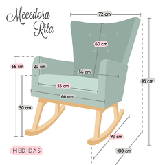 Mecedora Lactancia Materna. Modelo Rita + apoyapiés. Telas a Elección - Cachivache Decora Mecedoras