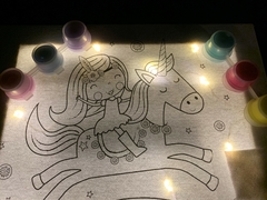 Imagen de Kit Pintá Tu Cuadro con Luces Unicornio