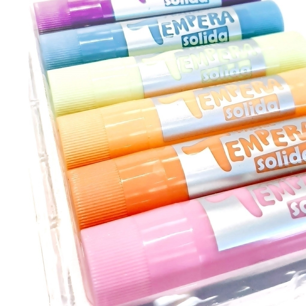 Témpera Sólida 6 Colores Pasteles Sifap - Colorearte
