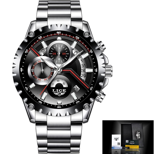 Relógio De Quartzo - Masculino Cronógrafo Homens de Aço - comprar online
