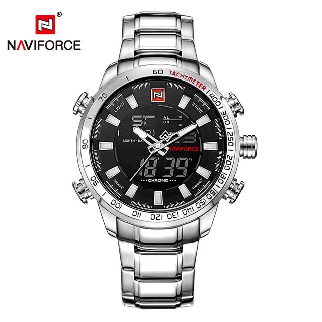 Relógio Naviforce Sport Watch Black Silver na internet