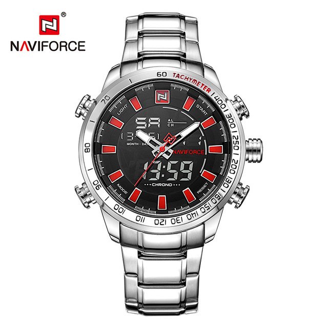 Relógio Naviforce Sport Watch Black Silver - Yasmin Store