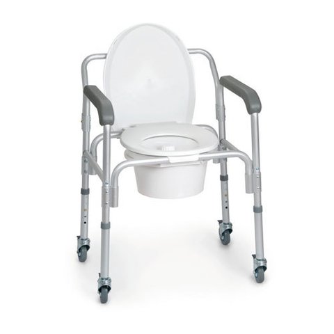 Inodoro portátil elevable con respaldo con ruedas