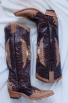 JR TEXANERA AMERICANA CROCO MARRON