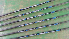 Flechas Carbono Spine 700 - Skylon Radius - PENAS NATURAIS 3" - azul/amarelo - loja online
