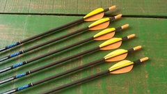 Flechas Carbono - Spine 850 - Skylon Radius - VANES PLÁSTICAS - laranja/amarelo - comprar online
