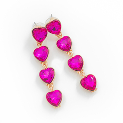 Aros Corazones Fucsia