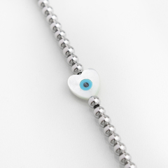 Pulsera Bolitas y Ojo Turco