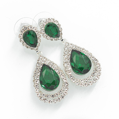 Aros Strass Gota Calada Verde