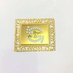 Tag Retangular Metal Dourada (10 Unid)
