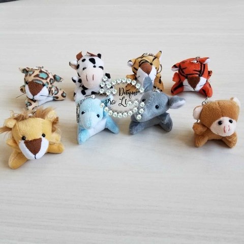 Mini Chaveiro Animais Safari Baby De Pelúcia – Jogo 06pçs