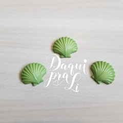 Mini Aplique Concha Verde (5 Pçs)