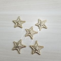 Aplique Estrela do Mar Dourada Grande ( 5 Pçs )