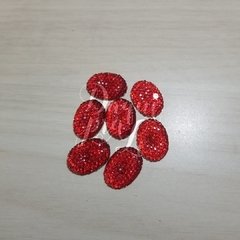 Chaton Oval Açucarado Vermelho 20X15mm (10 Pçs)