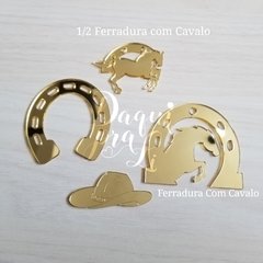 Aplique Espelhado Dourado - Tema Country ( 1 unid)