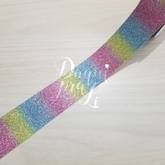Tecido Glitter Multicolor em tiras (1 Metro)