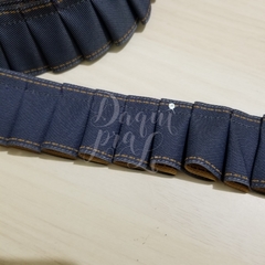 Fita Gorgurão Drapeada Jeans ( 1Metro)